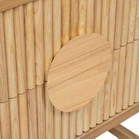 Globe West Bedside Tables Globe West Benjamin Ripple Bedside, Natural Ash