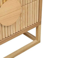 Globe West Bedside Tables Globe West Benjamin Ripple Bedside, Natural Ash