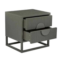 Globe West Bedside Tables Globe West Benjamin Ripple Bedside, Snowgum