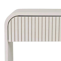 Globe Chloe Bedside bone ash veneer bedside table with curved case and slatted drawer