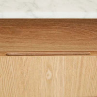 Globe West Bedside Tables Globe West Elsie Two Drawer Bedside - White Marble - Natural Ash