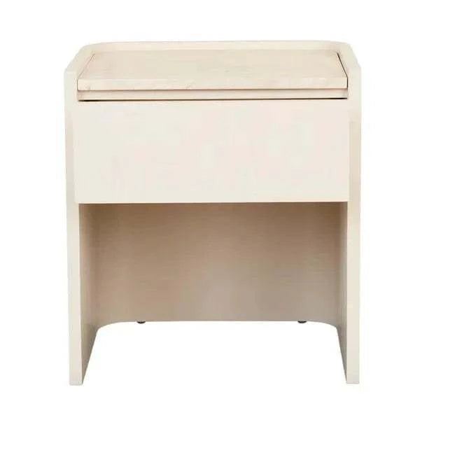 Norsu Interiors Elsie Bedside - Natural Travertine - Shell