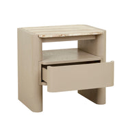 GlobeWest Floyd Marble Bedside - Onyx Travertine - Sunwash