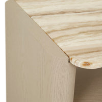 GlobeWest Floyd Marble Bedside - Onyx Travertine - Sunwash, styled in a room setting