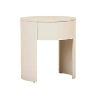 Globe West Bedside Tables Globe West Oberon Crescent Marble Bedside, Natural Travertine - Shell