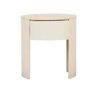 Globe West Bedside Tables Globe West Oberon Crescent Marble Bedside, Natural Travertine - Shell