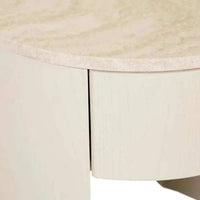 Globe West Bedside Tables Globe West Oberon Crescent Marble Bedside, Natural Travertine - Shell
