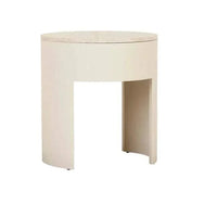 Globe West Bedside Tables Globe West Oberon Crescent Marble Bedside, Natural Travertine - Shell