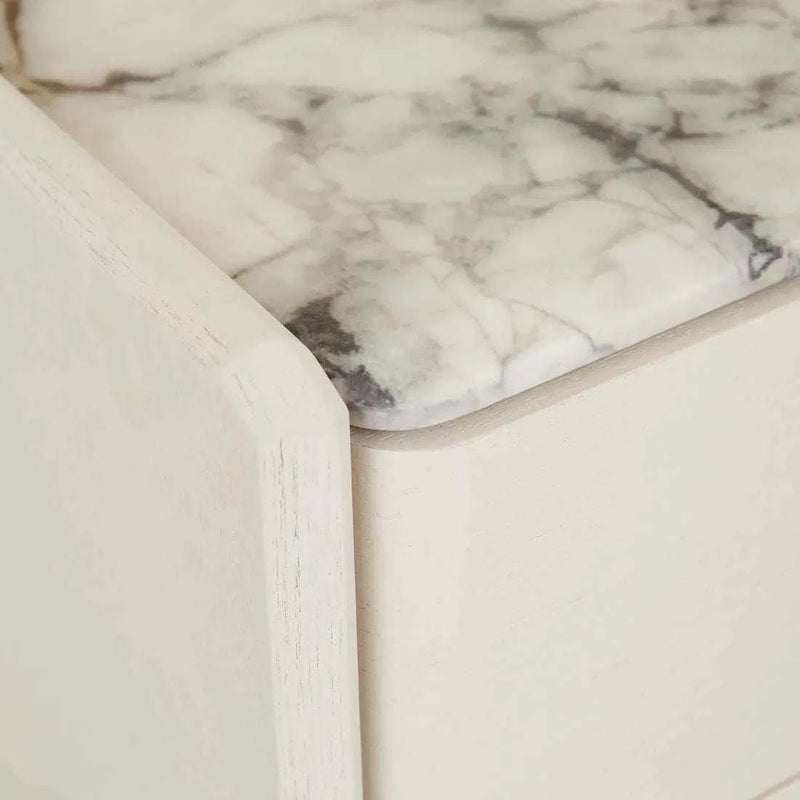 Globe West Bedside Tables Globe West Pearce Marble Bedside - Bone