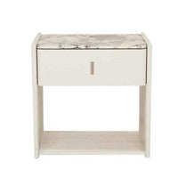 Globe West Bedside Tables Globe West Pearce Marble Bedside - Bone