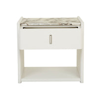 GlobeWest Pearce Marble Bedside - Bone