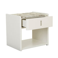 GlobeWest Pearce Marble Bedside - Bone