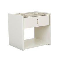 GlobeWest Pearce Marble Bedside - Bone
