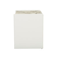 GlobeWest Pearce Marble Bedside - Bone