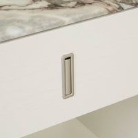 GlobeWest Pearce Marble Bedside - Bone