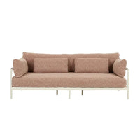 Cape 3 Seater Sofa in Tuscan Brick Sandcastle Tweed with aluminium frame and quick-dry foam cushions