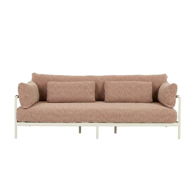 Cape 3 Seater Sofa in Tuscan Brick Sandcastle Tweed with aluminium frame and quick-dry foam cushions