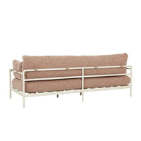 Cape 3 Seater Sofa in Tuscan Brick with sandcastle tweed fabric and white tubular metal frame, outdoor durable design