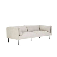 Globe West Felix Fold 3 Seater Sofa in windy grey fabric with metal legs and feather foam filling