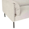 Close-up of Globe West Felix Fold 3 seater sofa in windy grey fabric with matte black metal leg