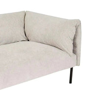 Globe West Felix Fold 3 Seater Sofa in windy grey fabric with metal legs, featuring feather and foam filling.