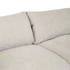 Globe West Felix Fold 3 Seater Sofa close-up of soft grey fabric cushions and seating