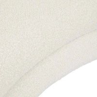Close-up of GlobeWest Hugo Vera 4 seater sofa in oat boucle upholstery showing textured fabric and curved design details.
