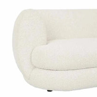GlobeWest Hugo Vera 4 seater sofa in oat boucle fabric with rounded edges and plush cushioning