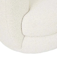 Close-up of GlobeWest Hugo Vera 4 seater sofa in oat boucle fabric showing textured upholstery and rounded cushioning detail