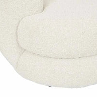 Close-up of GlobeWest Hugo Vera 4 seater sofa in oat boucle fabric showing rounded cushioned edges and textured upholstery