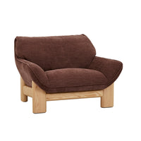 GlobeWest Juno Bowie Sofa Chair in Root Beer with natural ash base