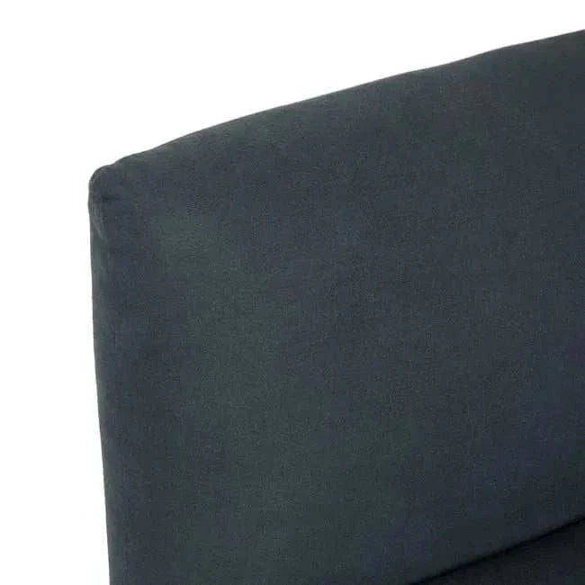 Dark teal Slipper modular sofa with soft curved design and crescent silhouettes, three-piece configuration including right arm one-seater, center one-seater, and left chaise.