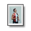 DG Designs Dom Gauci framed kids art print of Jack Steele AFL football player in sage green background