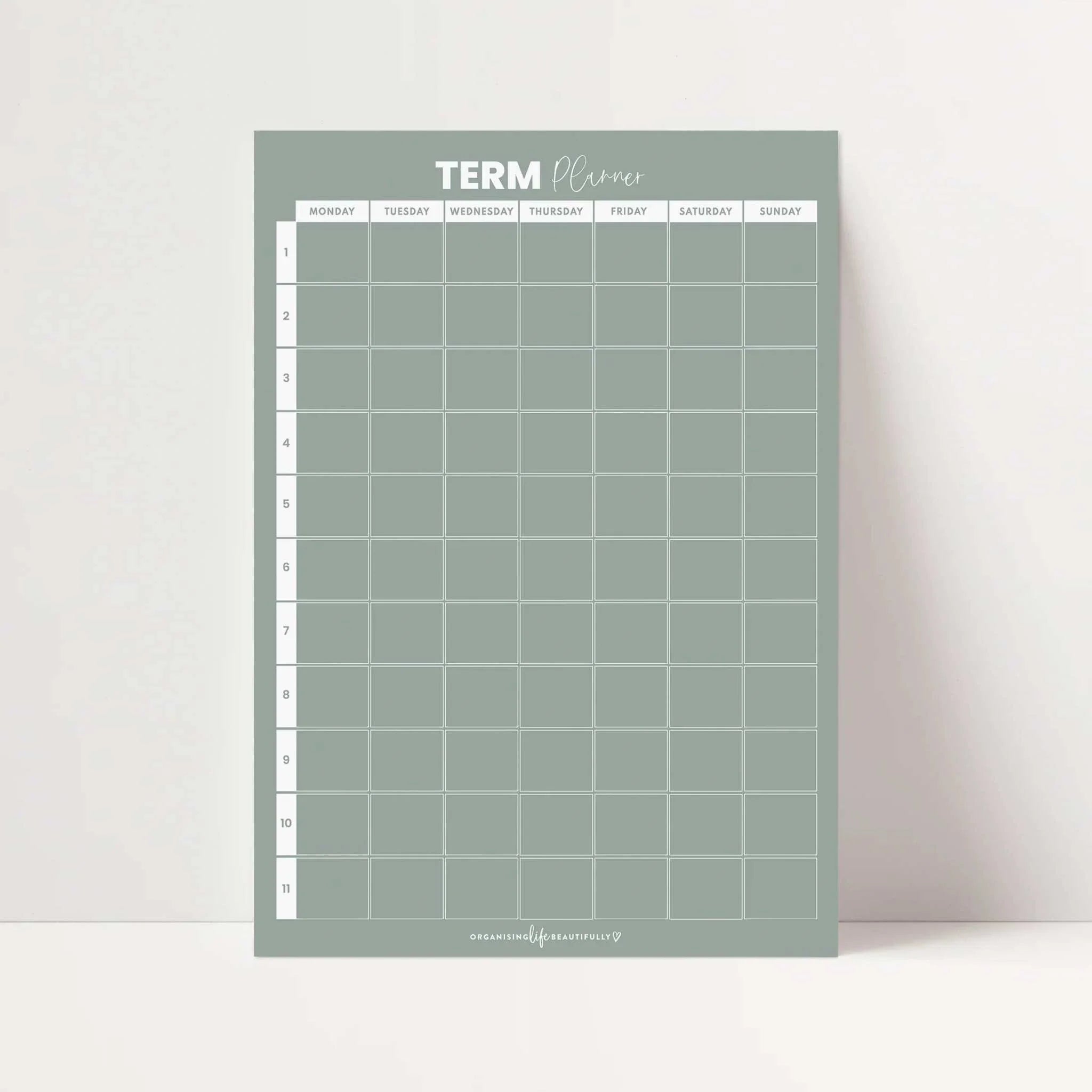 Fridge School Term Planner magnet with 11-week layout for organizing school dates and reminders on fridge