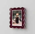 norsu STUDIO Scalloped Magnetic Photo Frame - Merlot Background (Fits 6 x 4 and 5 x 7")