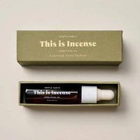 Gentle Habits collection This is Incense Yamba Ritual Diffuser Oil with cedarwood, vetiver, and patchouli in 8ml bottle with dropper in green box