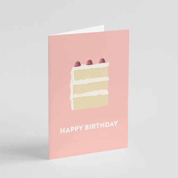 Popsy Press Accessories Happy Birthday Cake Card Pink