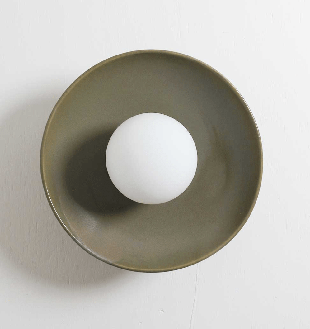 Robert Gordon Interiors Pendants Robert Gordon Dish Wall Sconce, Olive