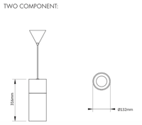 klaylife Pendants POTT Lighting Terra Hanging Pendant - Two Piece, Combo Dark Terracotta