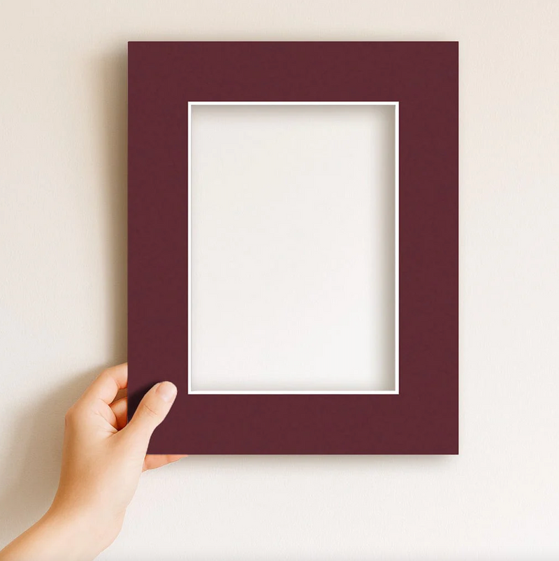 norsu STUDIO A4 burgundy matboard for 6x8 photos, stylish protective photo frame border