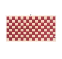 Loop Home Bath Sheet in Ruby and Almond Blush brick checkerboard pattern made of organic cotton from Türkiye.