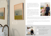 Digital magazine layout featuring home artwork, artist story, and design inspiration pages.