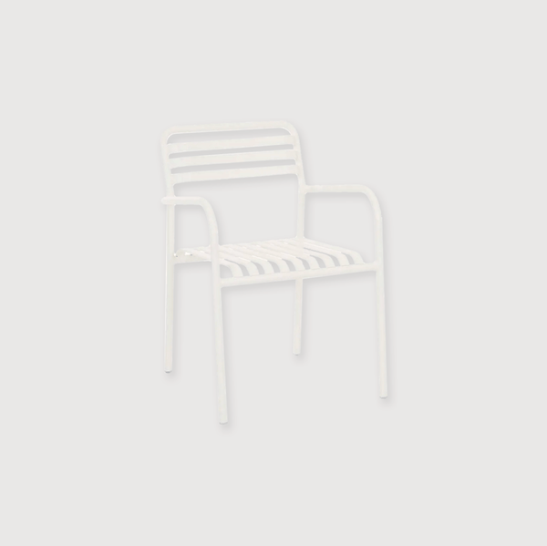 GlobeWest Pier Breeze Dining Arm Chair, White | Norsu Interiors