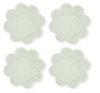 Aries Scallop Coaster 4-piece set in sage green with flower-shaped design