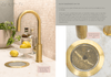 Brushed gold Zip HydroTap and matching tap stand featured in norsuHOME 2 digital magazine chapter on formal living room and bar design.