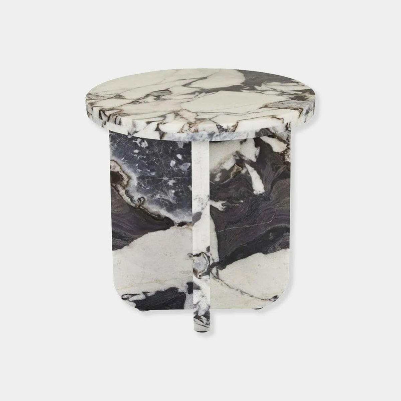 Globe West Side Tables Amara Curve Side Table - Matt Ocean Marble