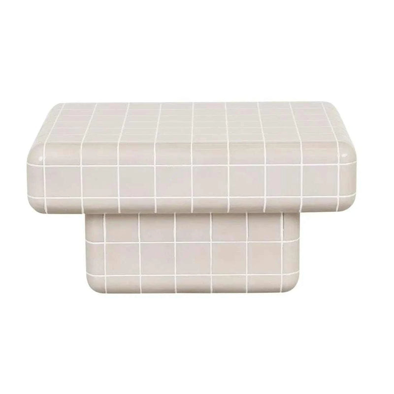 Globe West Coffee Tables Globe West Seville Tile Coffee Table, Pearl White