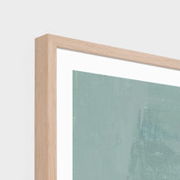 Middle of Nowhere tabletop study framed print in blue with oak frame and white border