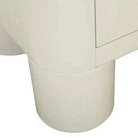 Close-up of GlobeWest Frankie Entertainment Unit fossil ash veneer leg and base detail