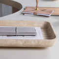 CoTheory Travertine Footed Letter Tray - Beige Travertine